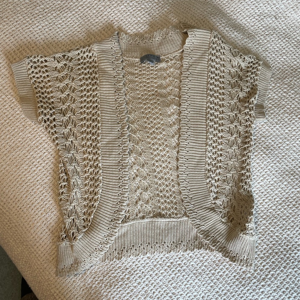 Joseph A Open Knit Short Sleeve Cardigan Size Small